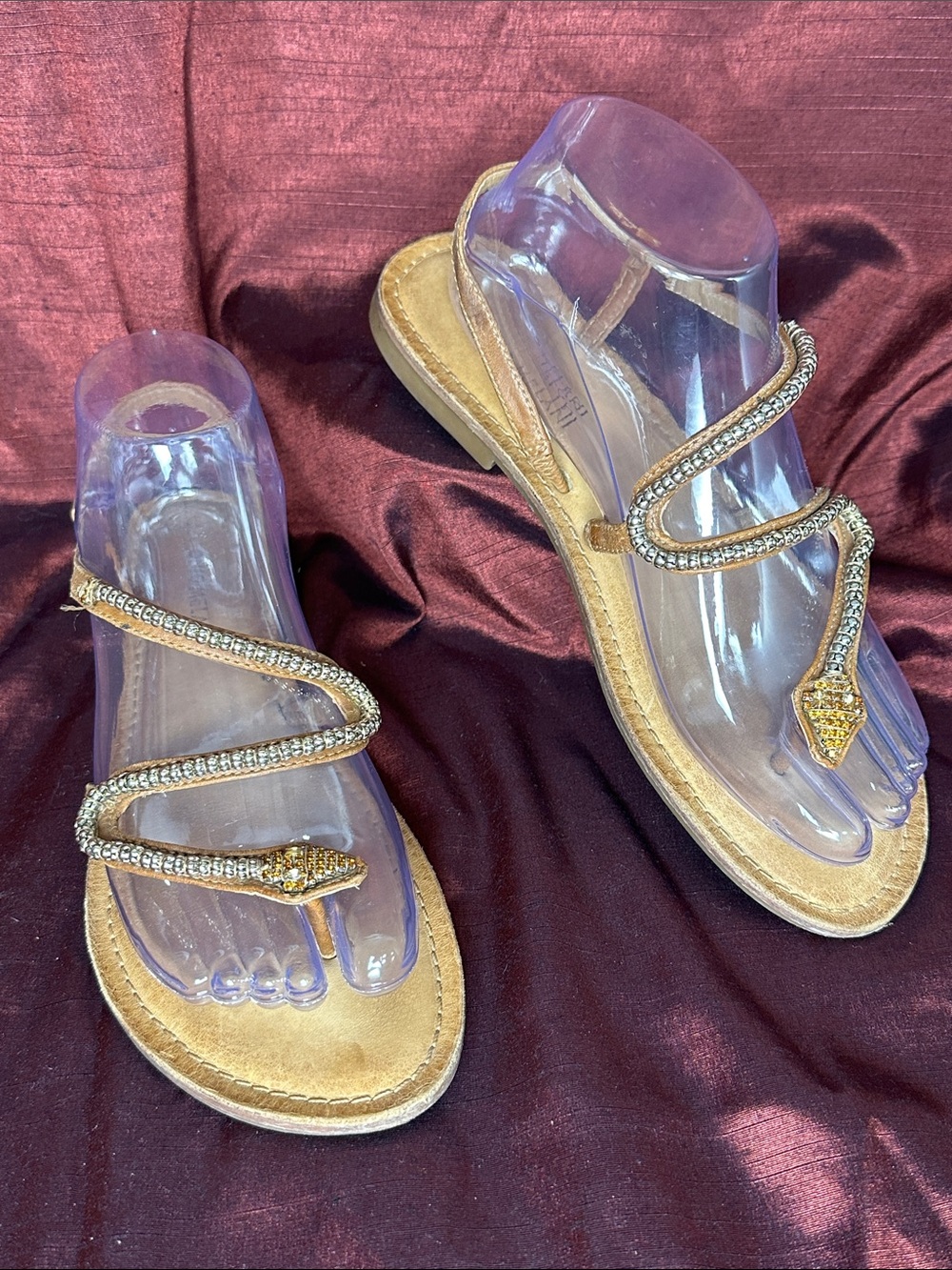 ✨ Antonio Melani Beaded Snake Sandals Boho Chic 🐍 (Size ~7.5-8)